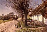 Peder Mork Monsted Cottages At Hjornbaek painting